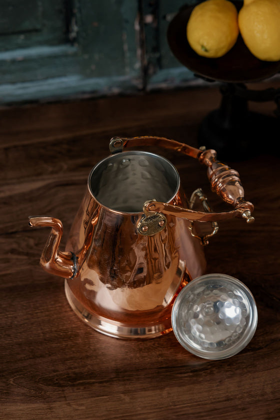 Antique French Handcrafted Copper Kettle — C.1880