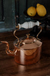 Antique English Tea Kettle with Porcelain Handle by William Soutter — C.1800