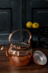Antique French Bellied Copper Tea Kettle with Whistle Cap c.1880