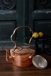 Antique English Tall Round Copper Kettle with Forged Brass Handle, c.1880