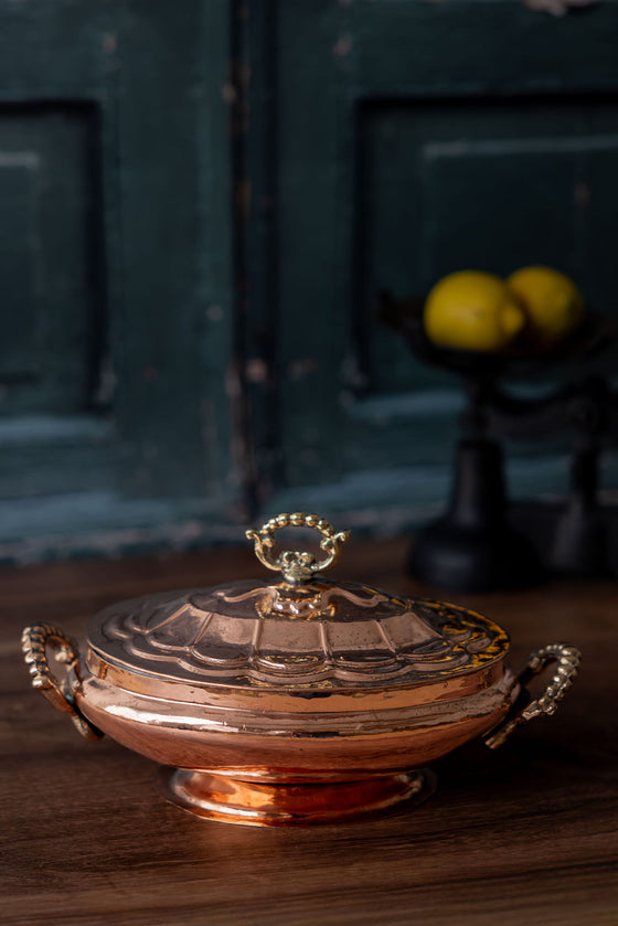 Antique French Copper Serving Dish, c.1880