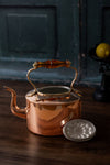 Antique English Oval Copper Teapot with Amber Glass Handle – Temple & Crook, c.1850