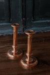 Antique French Copper Candlesticks – Pair, 19th-Century Style