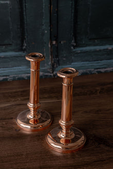  Antique French Copper Candlesticks – Pair, 19th-Century Style