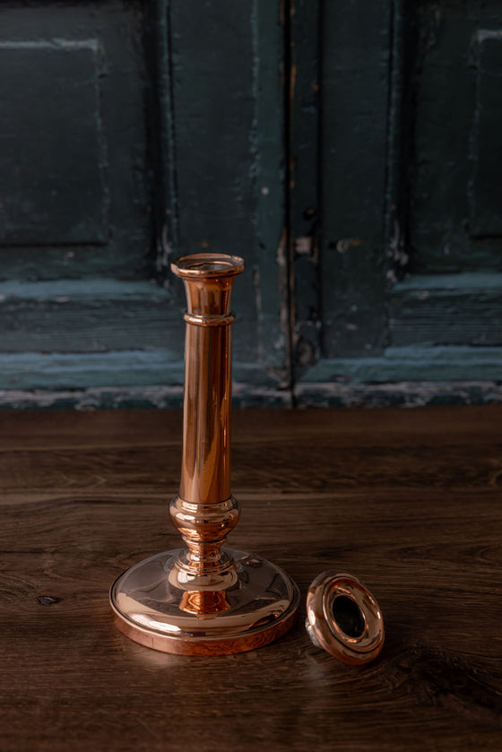 Antique French Copper Candlesticks – Pair, 19th-Century Style