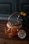 Antique English Copper Round Kettle with Gooseneck & Brass Handle, c.1850