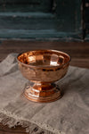 Vintage Inspired Copper Pedestal Bowls with Scalloped Panel Design – Set of 2